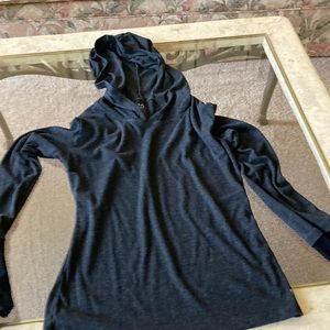 Gray hooded sweatshirt